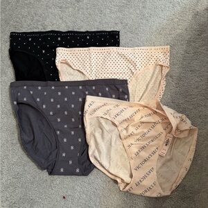 Victoria's Secret Panty Collection - Black, Gray, Cream XL Hi-leg Brief